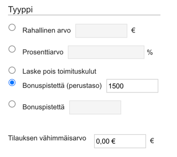 Bonuspisteet_kuponkikampanja_asetukset