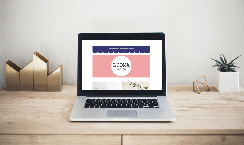 LUOMA Design verkkokauppa näyttöpäätteellä
