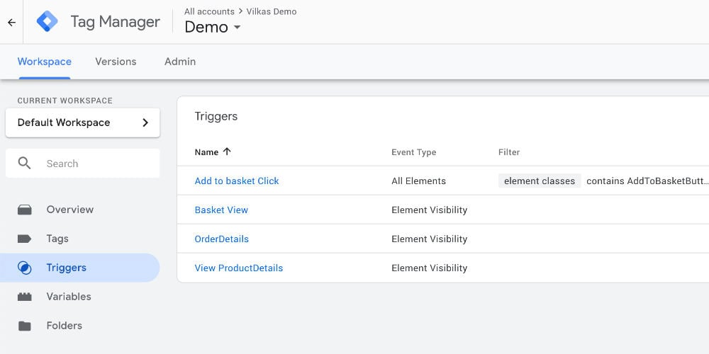 Google Tag Manager triggerit