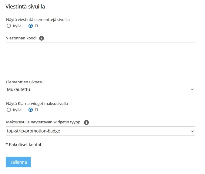 klarna-on-site-messaging-asetukset-now