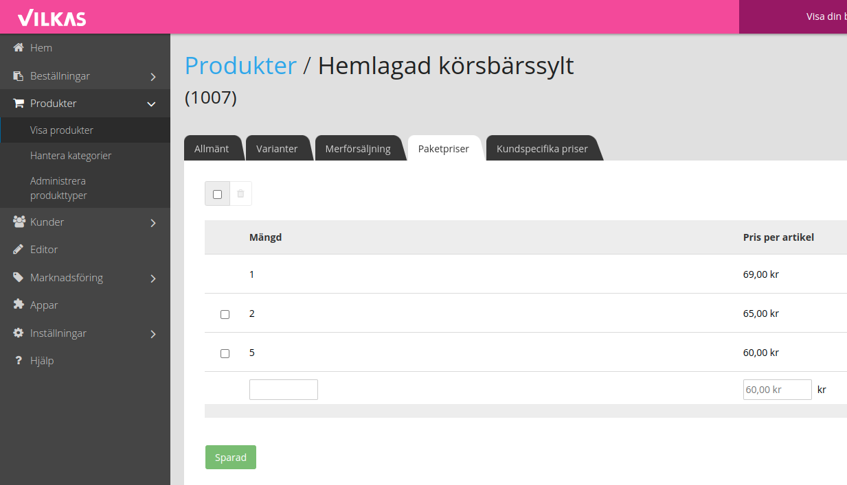 Rabatt-paketpriser