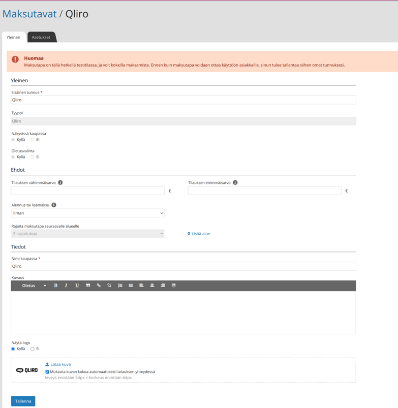 Qliro-setup-general-tab