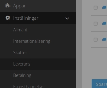 Inställningar-Leverans