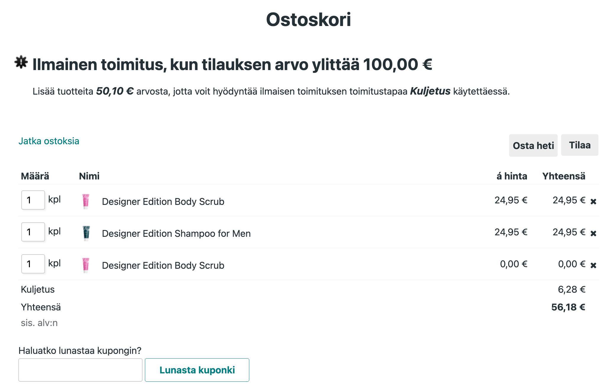 OstaXMaksaY_ostoskori