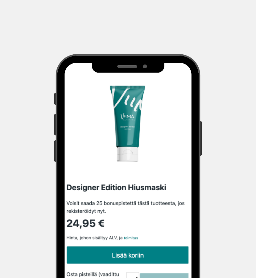 kanta-asiakasohjelma mockup kännykkä