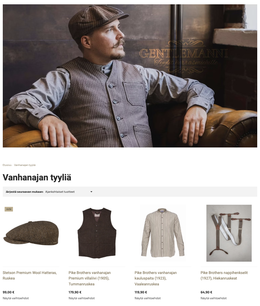 Gentlemanni verkkokauppa Gentlemanni verkkokauppa
